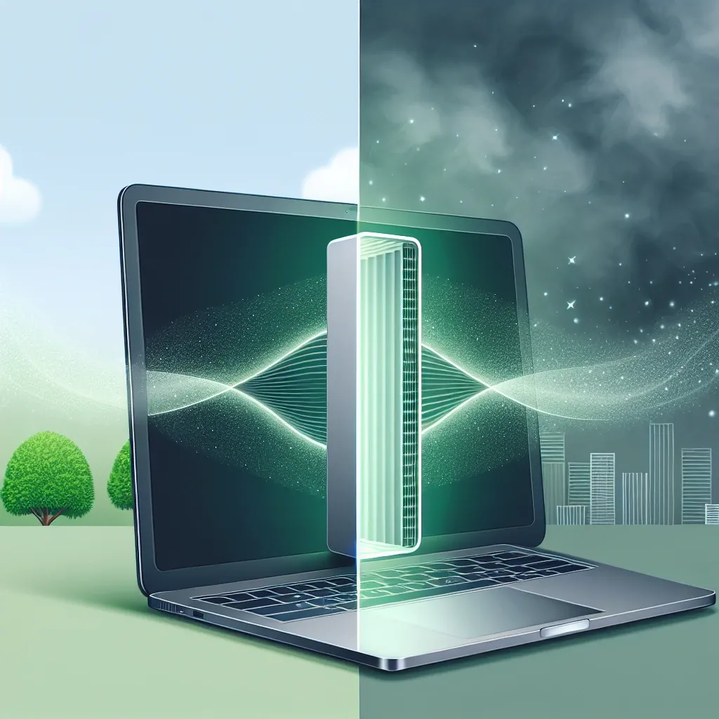 Why might a laptop have a built-in air quality sensor?